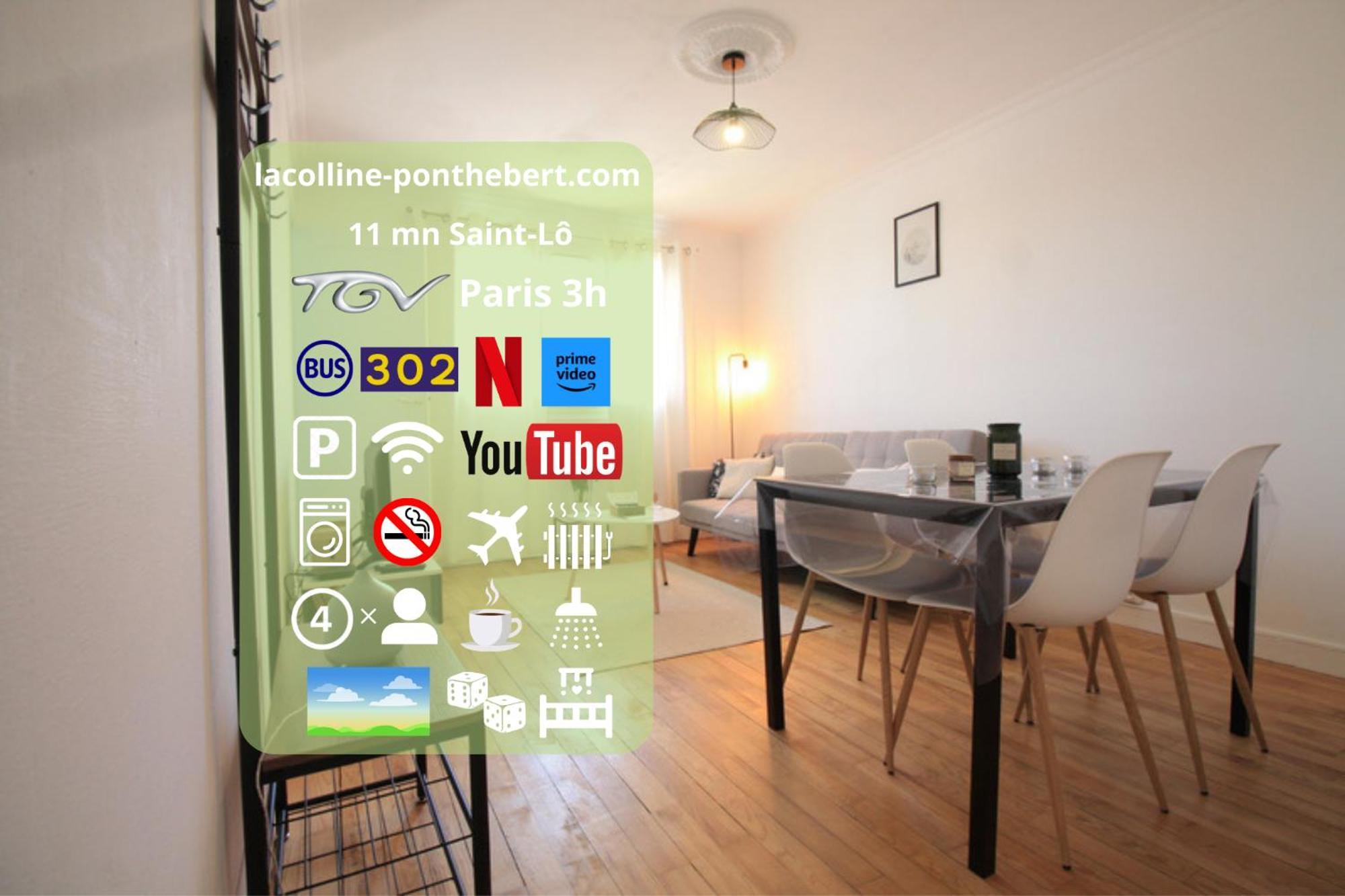 Lacolline-Ponthebert,Com - Appartement Entier Renove -Grand Parking Gratuit, Tout Equipe, Confortable, Netflix Et Amazon Prime Gratuits Et Illimites, Matelas Emma, Lave Linge, Vue Sur La Vallee, Rdc Bagian luar foto